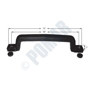 11” Black Rubber Covered Assist / Pull Handle