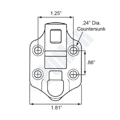 490 Series Cast Aluminum Door Holder - Diagram 3